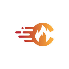 letter c dan fire simple sleek creative modern unique logo design