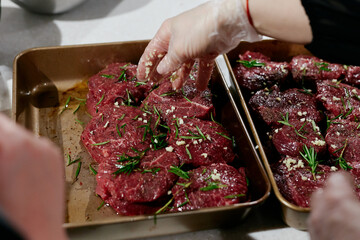 cooking beef steak filet mignon