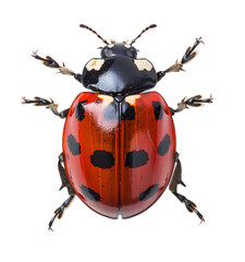 ladybug isolated on a transparent PNG background, white background , Generative Ai