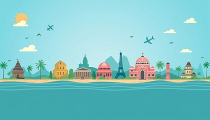 Flat illustration for world tourism day celebration