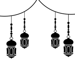 Islamic Lantern Hanging Vector 