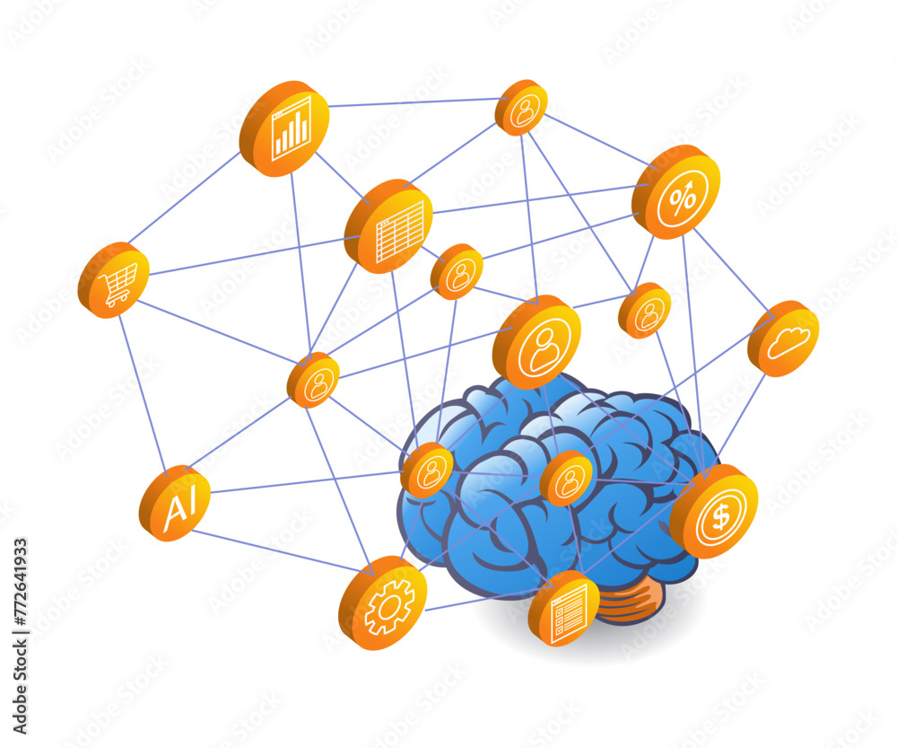 Poster develop artificial intelligence network technology for business development