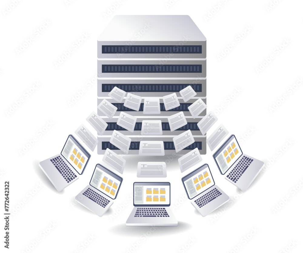 Poster computer server transfer a lot data