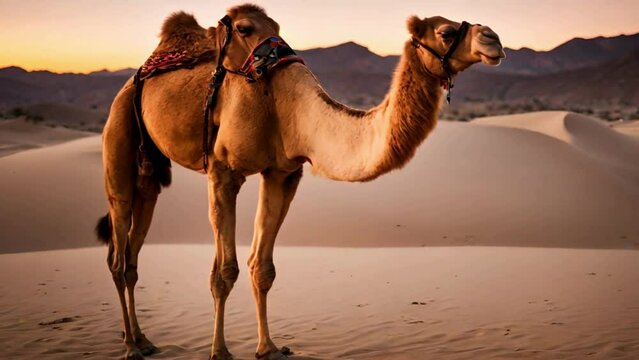 camels in the desert