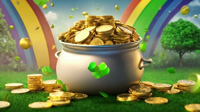 pot of gold coins st patrick day