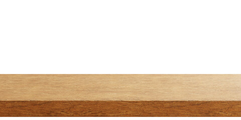 Wooden table top isolated on transparent background 3d PNG
