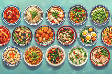 cartoon chinese food