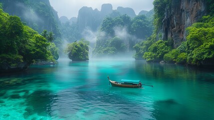 Stunning Thailand wallpaper in 8K resolution featuring an amazing view with boats