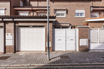Views of a quiet street with terraced house buildings