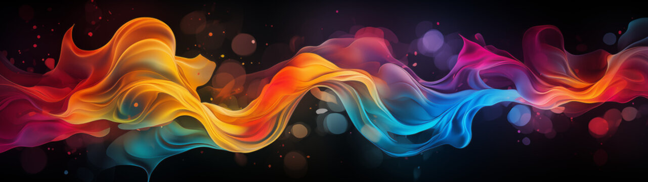 Vivid Abstract Fluid Shapes with Luminous Particles - Desktop Background