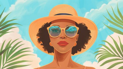 Sunglasses  A travel staple for sunny destinations, handdrawn illustration, dreamy background