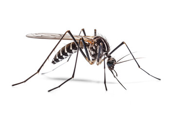 Mosquito, side view on isolated background