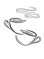 coffee cafe logo illustration design template