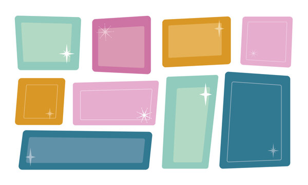 1950s retro shape elements set. Abstract geometric shapes in mid century modern style. Vintage fifties vector graphic collection. 