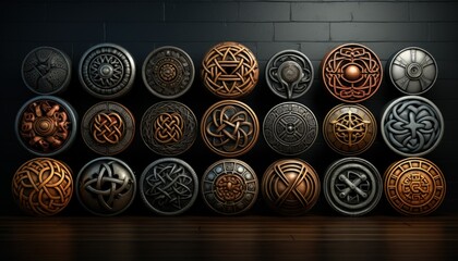 A collection of intricate Celtic knots and patterns - obrazy, fototapety, plakaty