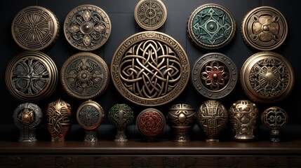 A collection of intricate Celtic knots and patterns - obrazy, fototapety, plakaty