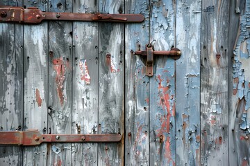 Weathered wooden barn door background. Vintage rural entrance concept