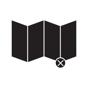 Remove from Map icon. vector black delet from map icon. illustration..eps