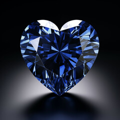 Sapphire cut style heart - Dark Blue diamond