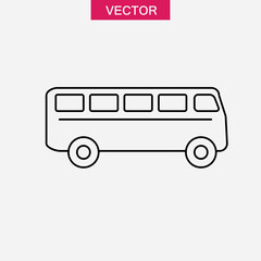 Bus icon vector, simple flat liner illustration on white background..eps