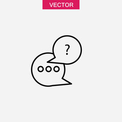 Q and A line icon, Questions and answers symbol, simple flat liner illustration on white background..eps
