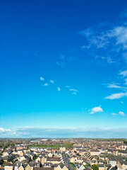 Aerial View of Central Leighton Buzzard Town of England Great Britain. 