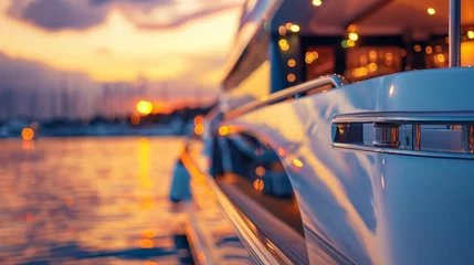 Foto op Canvas The luxurious deck of a yacht serves as the backdrop symbolizing both their hard work and the rewards of their success. . . © Justlight