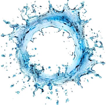 Circular Formation of Splashing Water. Made with Generative AI Technology