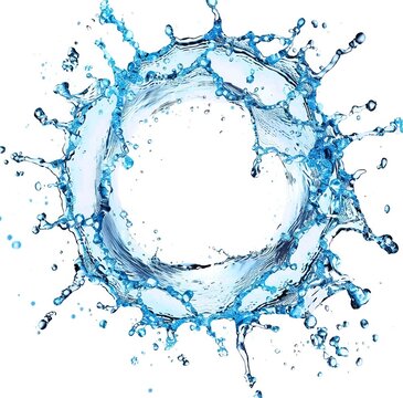 Circular Formation of Splashing Water. Made with Generative AI Technology