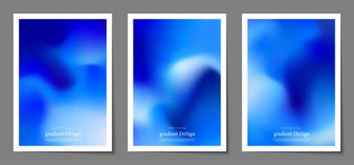 Gradient blurred backgrounds set with modern abstract colorful patterns graphic. Design template collection for cover and poster. Vector illustration