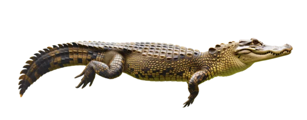 Rolgordijnen Swimming crocodile on isolated background © FP Creative Stock