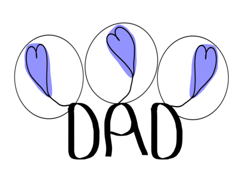 Ilustración del día del padre en estilo minimalista en un fondo blanco