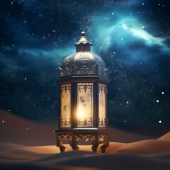 Eid mubarak and ramadan kareem greetings with islamic lantern and mosque. Eid al fitr background