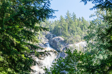 amazing view of Shannon Falls cascade in provincial park