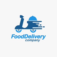 Scooter Food Delivery logo icon vector template on white background