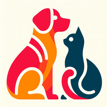 logo illustration of cat and dog