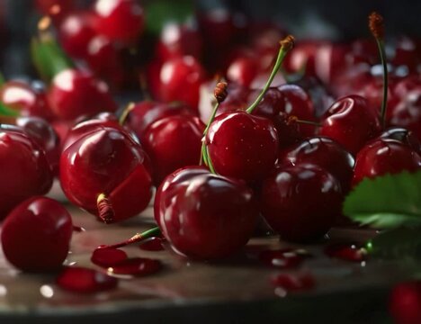 cherries on the table