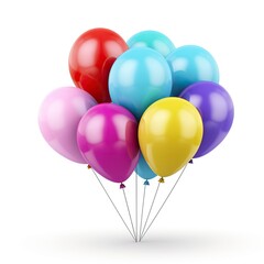 Fototapeta na wymiar Colorful balloons isolated on white 