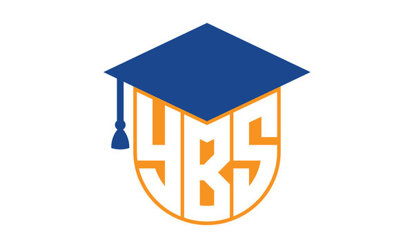 YBS initial letter academic logo design vector template. school college logo, university logo, graduation cap logo, institute logo, educational logo, library logo, teaching logo, book shop, varsity