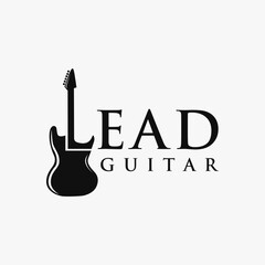Lead Guitar wordmark logo vector template on white background