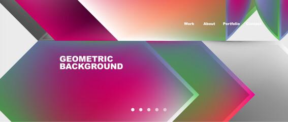 Abstract geometric shapes web design page. Vector Illustration For Wallpaper, Banner, Background, Card, Book Illustration, landing page