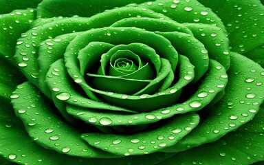water drops on a green leaf