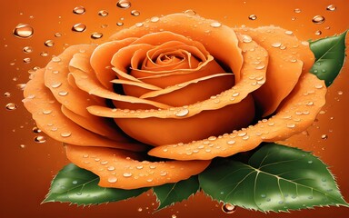 red rose with water drops