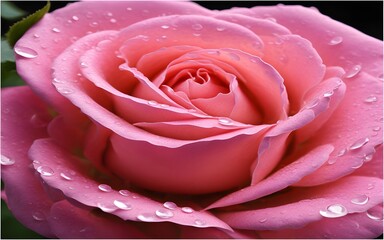 pink rose with water drops