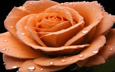 close up of a rose with water drops
