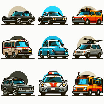 Vector images of old cars
