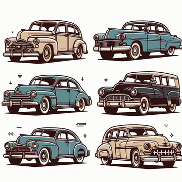 Vector images of old cars