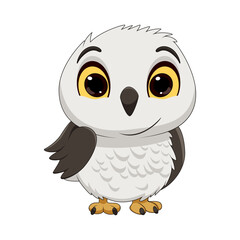 Cute white polar owl cartoon