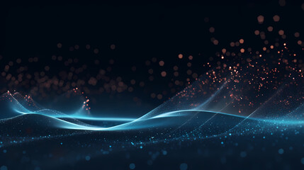 Obraz premium Particle wave background