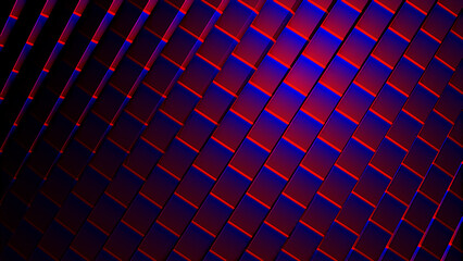 Stylish 3D Abstract Animation Color Wavy Smooth Wall. Concept Multicolor Liquid Pattern. Purple Blue Wavy Reflection Surface Macro. Trendy Colorful Fluid Abstraction Flow. Beautiful Gradient Texture